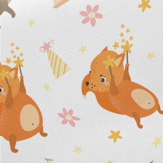 Cute Squirrel Raccoon Midweight Cotton Poplin