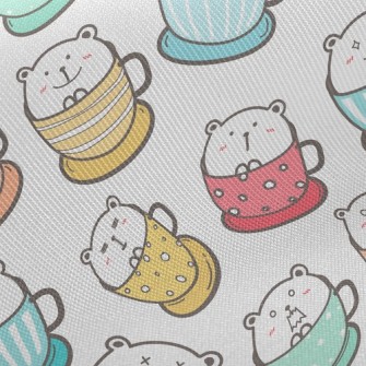 Colorful Cup Big White Bear Twill