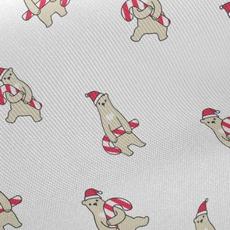 Brown Bear Holding Christmas C Twill