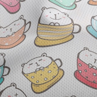 Colorful Cup Big White Bear Athletic Mesh Flat Back