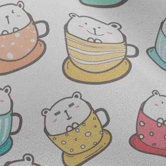 Colorful Cup Big White Bear Chiffon