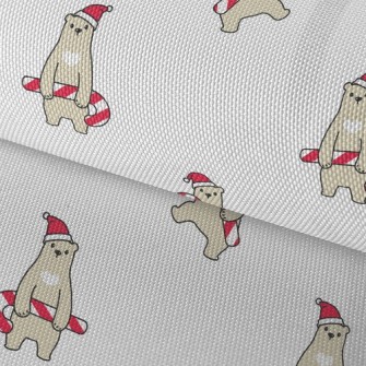 Brown Bear Holding Christmas C Waterproof Oxford