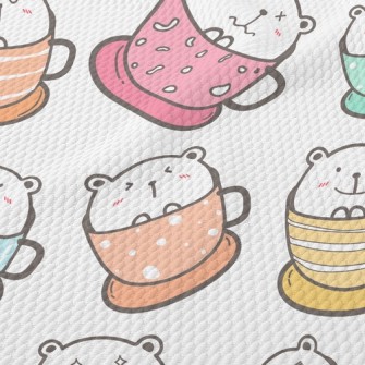 Colorful Cup Big White Bear Birdseye Piqué