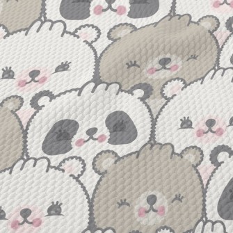 Shy Cute Bear With Big Face Birdseye Piqué