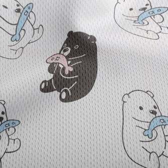 Enjoy Fish And Tricolor Bears Athletic Mesh Flat Back