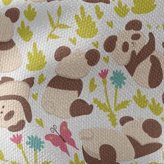 Tumbling And Playing Panda Waterproof Canvas