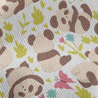 Tumbling And Playing Panda Standard Corduroy