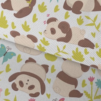 Tumbling And Playing Panda Waterproof Oxford