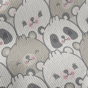 Shy Cute Bear With Big Face Standard Corduroy