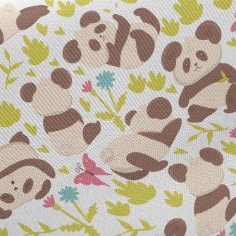 Tumbling And Playing Panda Twill