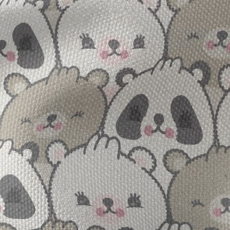 Shy Cute Bear With Big Face Waterproof Canvas