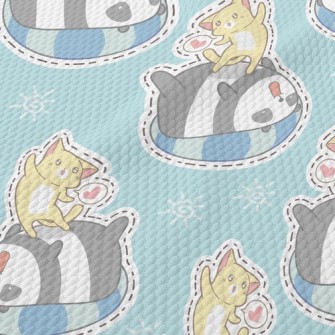 Swimming Ring Panda Kitten Pla Birdseye Piqué