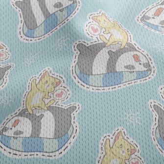 Swimming Ring Panda Kitten Pla Athletic Mesh Flat Back