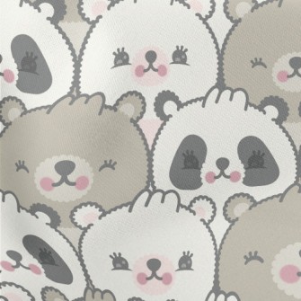 Shy Cute Bear With Big Face Stretch Ponte