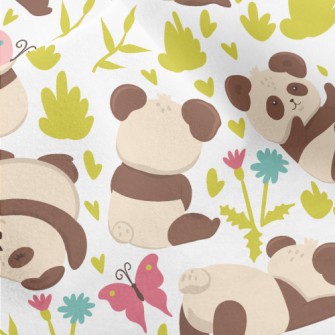 Tumbling And Playing Panda Micro Fleece