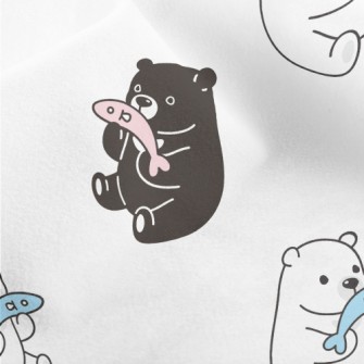 Enjoy Fish And Tricolor Bears Micro Fleece