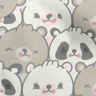 Shy Cute Bear With Big Face Micro Fleece