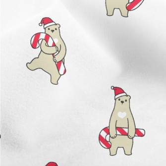 Brown Bear Holding Christmas C Micro Fleece