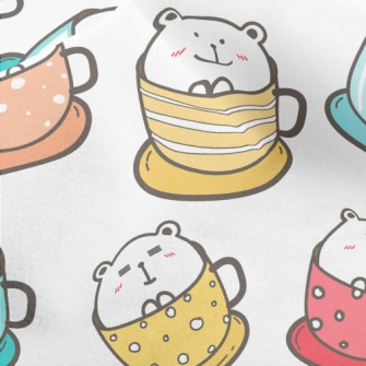 Colorful Cup Big White Bear Micro Fleece