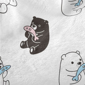 Enjoy Fish And Tricolor Bears Minky