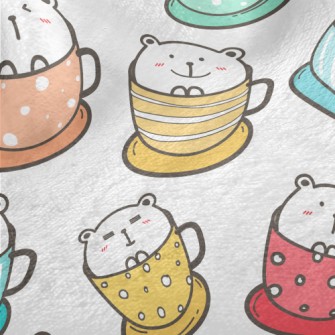 Colorful Cup Big White Bear Minky