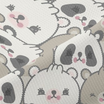 Shy Cute Bear With Big Face Piqué