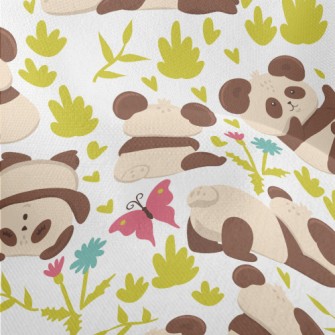 Tumbling And Playing Panda Lightweight Performance Linen
