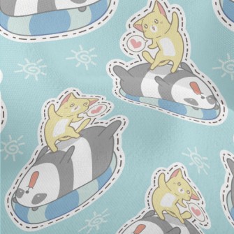 Swimming Ring Panda Kitten Pla Lightweight Performance Linen