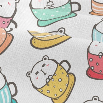 Colorful Cup Big White Bear Modern Jersey