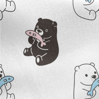 Enjoy Fish And Tricolor Bears Jersey Backed Fleece