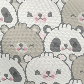 Shy Cute Bear With Big Face Pongee