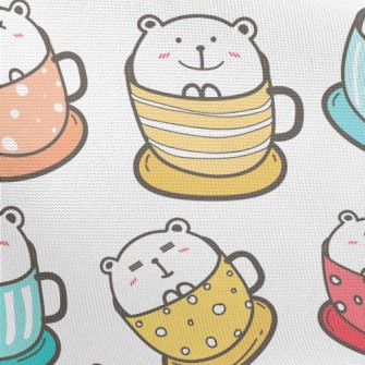 Colorful Cup Big White Bear Pongee