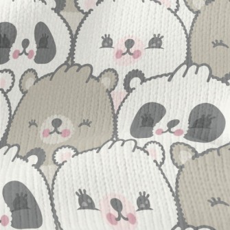 Shy Cute Bear With Big Face Stretch Jersey