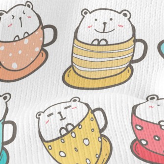 Colorful Cup Big White Bear Stretch Jersey