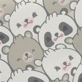 Shy Cute Bear With Big Face Midweight Cotton Poplin