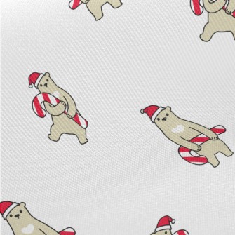 Brown Bear Holding Christmas C Midweight Cotton Poplin