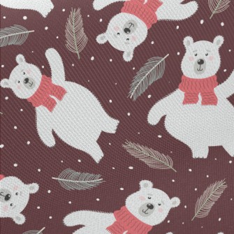 Warm Scarf Polar Bear Midweight Cotton Poplin