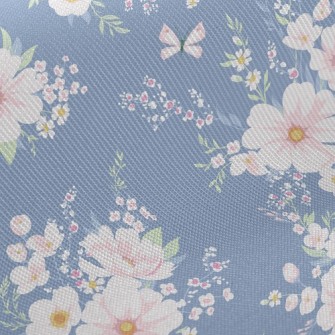 Pink Retro Flowers Twill