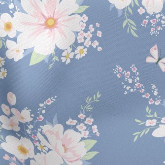 Pink Retro Flowers Stretch Ponte