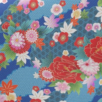 Bright Japanese Flowers Twill