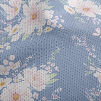 Pink Retro Flowers Athletic Mesh Flat Back