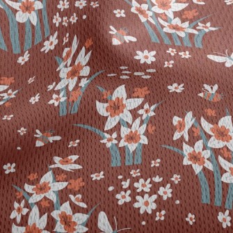 Bright Daffodils Athletic Mesh Flat Back