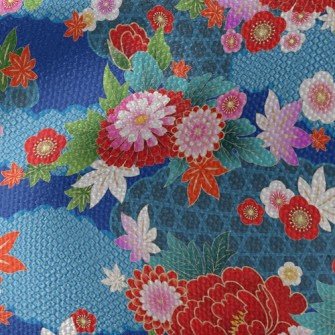 Bright Japanese Flowers Waterproof Canvas