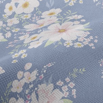 Pink Retro Flowers Performance Linen