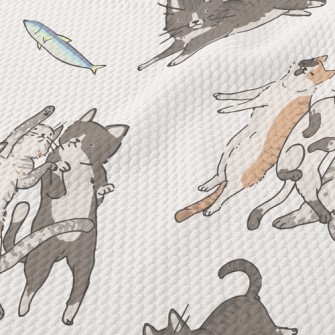 Snatch The Little Fish Cat Birdseye Piqué