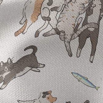 Snatch The Little Fish Cat Waterproof Canvas