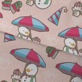 Funny Snowman And Kitten Waterproof Oxford