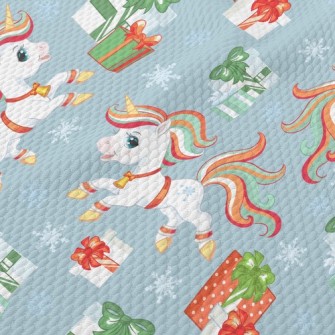 Christmas Color Unicorn Birdseye Piqué