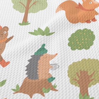 Small Animals Playing In The F Birdseye Piqué