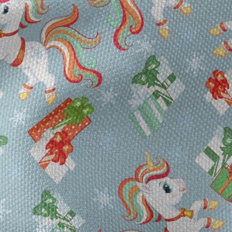 Christmas Color Unicorn Waterproof Canvas